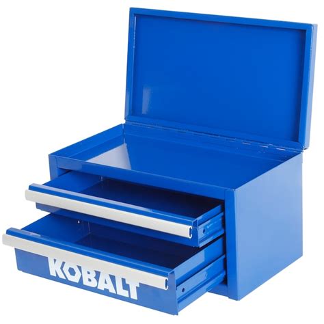 kobalt mini 10.83-in friction 2-drawer blue steel tool box|kobalt mini blue tool box.